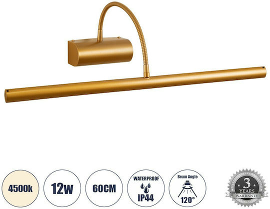 GloboStar Trois Modern Lamp Bathroom with Integrated LED and Natural White Light Copper 60x18cm