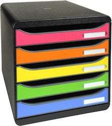 Exacompta Plastic Desktop Drawer 5 Positions 27.5x34.7x27.1cm Multicolour