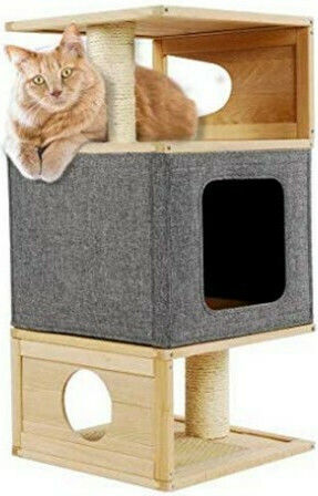 Croci Kennel Design Tower Φωλιά Γάτας Γκρι 80x40x40cm