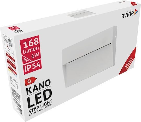 Avide AOLS6WW-KAL Επιτοίχια Εξωτερική Πλαφονιέρα LED IP54 6W με Θερμό Λευκό Φως