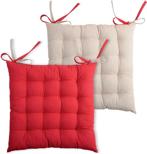 S-F Duo Perne pentru Scaune de Grădină Rouge / Lin 40x40 cm S-F Duo Perne pentru Scaune de Grădină Rouge / Lin 40x40 cm