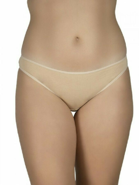 Slip Damen Bikini A.A. Baumwolle beige