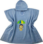 Astron Italy Ballon Bear Kids Beach Poncho Blue 110 x 55cm