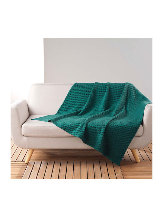 L-C Gaufrette Κουβέρτα Πικέ Καναπέ 125x150εκ. Petrole