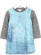 Girls Dress Long Sleeve Knitted Light Blue