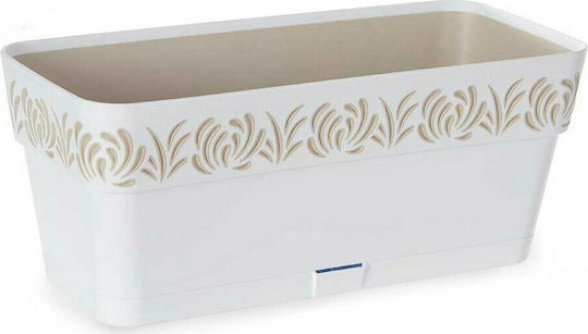 Stefanplast Gaia Self-watering Planter Box Plastic White 29x12.3x12.3cm.