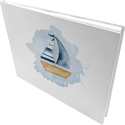 Bonjour Bebe Guest Book Blue Boat