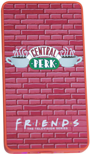 Lazerbuilt Friends Central Perk Power Bank 6000mAh με 2 Θύρες USB-A Ροζ
