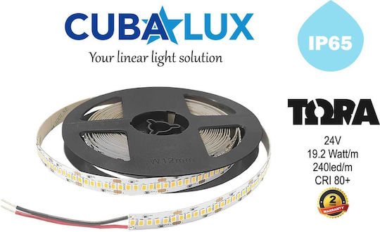 Cubalux Waterproof LED Strip 24V Warm White Light 5m