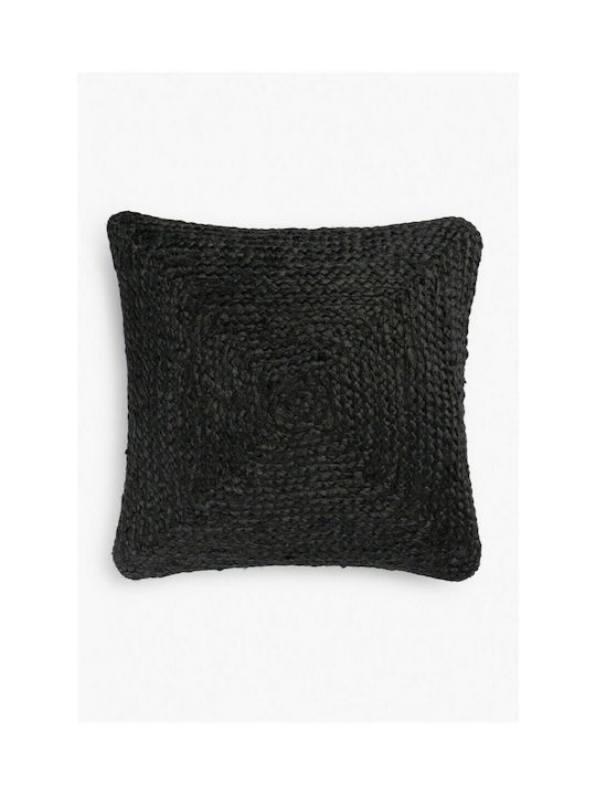 Calma House Decorative Pillow Case Ural Made of 100% Cotton Black 45x45cm