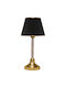 HomeMarkt Metall Tischlampe für Fassung E27 mit Schwarz Schirm und Gold Basis
