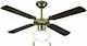 Muhler Ceiling Fan 106cm with Light Fixture Brown / Silver