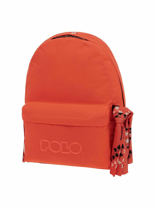 Polo Original Scarf School Bag Backpack Junior High-High School in Orange color 2022