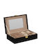 Velvet Jewellery Box with Mirror Black 25x16x7cm