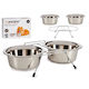 Stainless Steel Bowl Water for Dog & Cat with Base 2x 800ml 34.5cm in Silver Color
