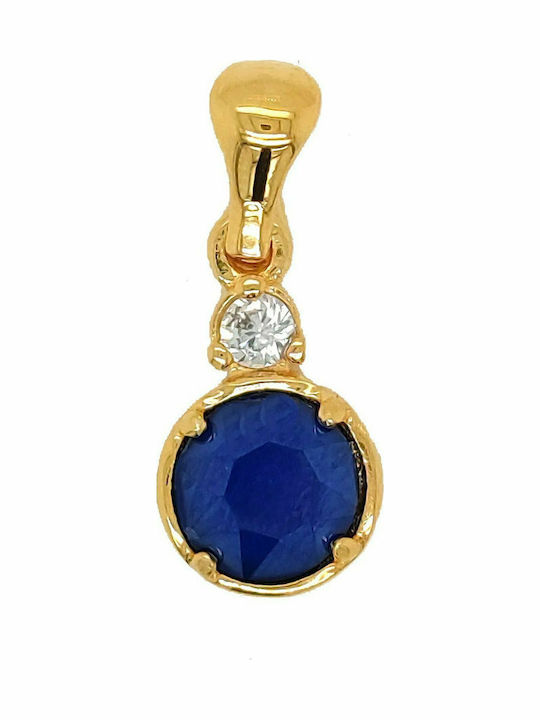Royal Blue FM51 Halskette aus Vergoldetem Silber Blau