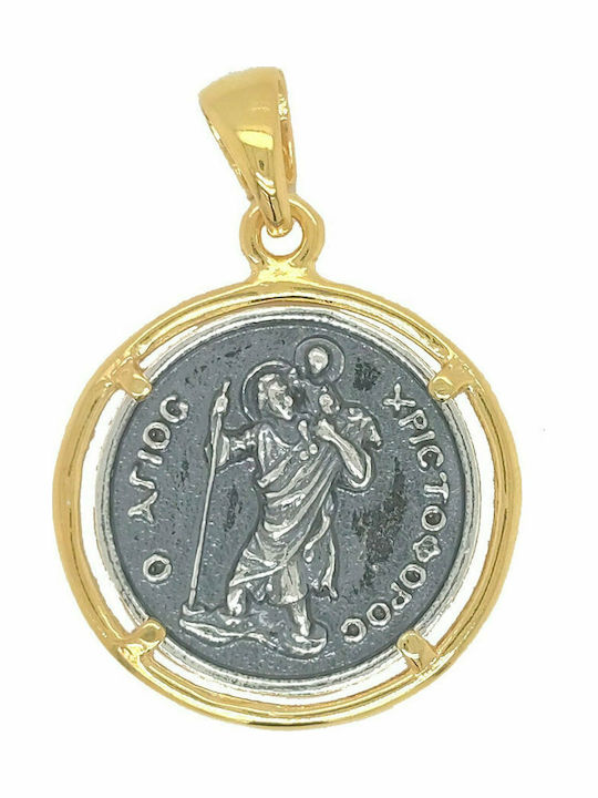 Prince Silvero Virgin Mary Talisman Charm in Silver Black