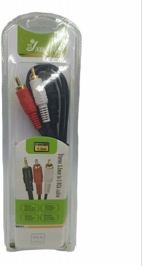 3.5mm Jack Cable Male RCA Male Black 1.5m YN-AU1.5M