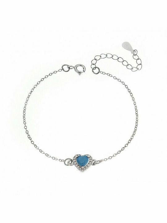 Senza Bracelet with design Heart made of Silver with Zircon