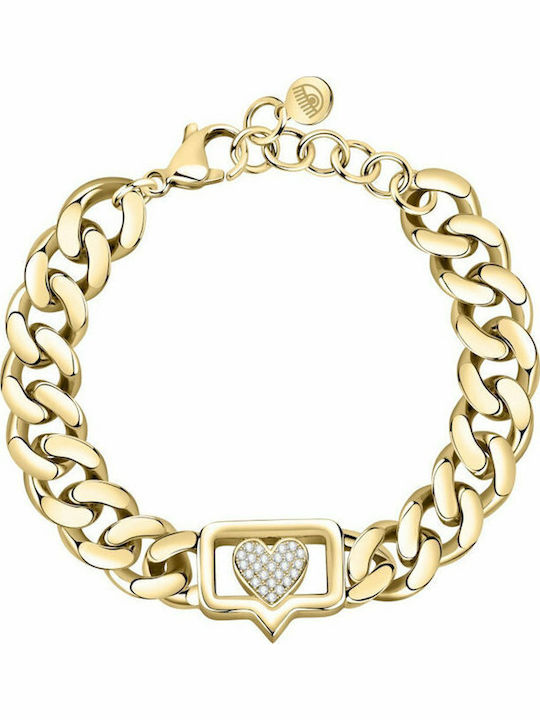 Chiara Ferragni Women's Bracelet Chain made of Brass Gold Plated with Zircon
