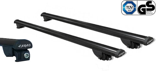Farad Car Roof Bars Metallic 120cm for Seat Tarraco 5D 2019 Set with Roof Rack Legs and Lock Black
