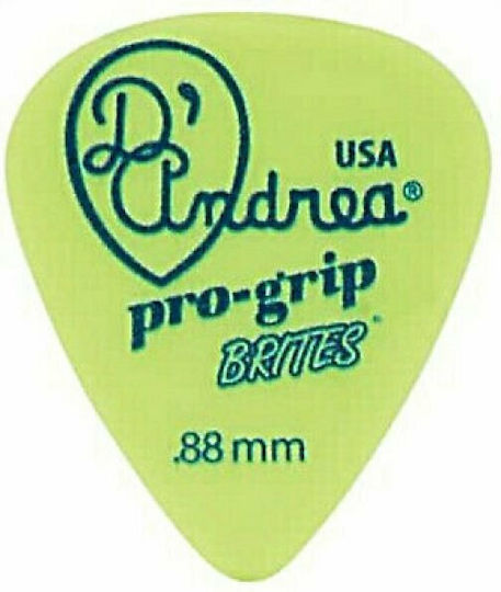 D'Andrea Pick Guitar Pro Grip Brites 351 Medium/Heavy Thickness 0.88mm Packaging 1pcs