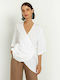 Toi&Moi Damen Longshirt mit 3/4-Ärmeln Weiß