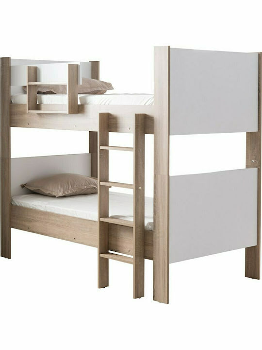Παιδικό Κρεβάτι Κουκέτα για Στρώμα 90x190cm Λευκό Sonoma