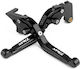 Set of Motorcycle Brake/Clutch Levers Flexible Adjustable for Yamaha T-MAX 500 Black 566255