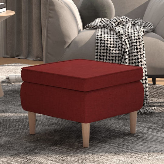 Fabric Burgundy Footstool 55x54.5x42cm
