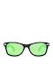 Daponte Men's Sunglasses with Black Wooden Frame and Green Polarized Mirror Lens DAP024B#1