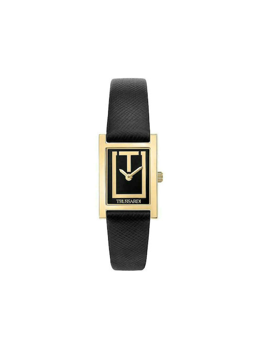 Trussardi T-Strict Watch with Black Leather Strap