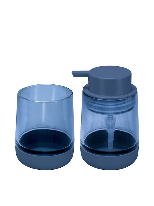 Kleine Wolke Belly Badezimmer-Accessoire-Set Glas Blau 2Stück