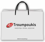 Troumpoukis Хартиена чанта на едро с връзка Бяла Gift Bag