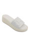 Women's Leather Platform Wedge Sandals White