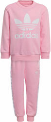 Adidas Παιδικό Σετ Φόρμας Ροζ Adicolor