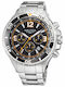 Nautica Herrenuhr 46mm Chronograph Batterie mit Silber Metallarmband
