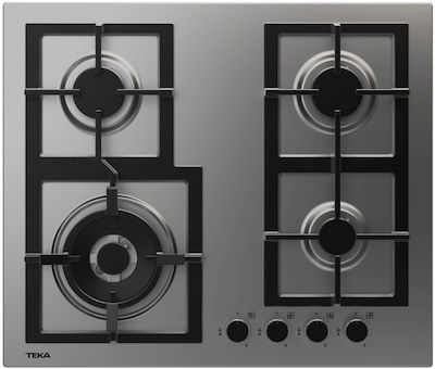 Teka EFX 60.1 4G AI AL DR CI Autonomous Cooktop with Liquid Gas Burners Inox 60x51cm