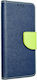 iSelf Fancy Brieftasche Synthetisches Leder Navy / Lime (Huawei Nova 8i / Honor 50 Lite)