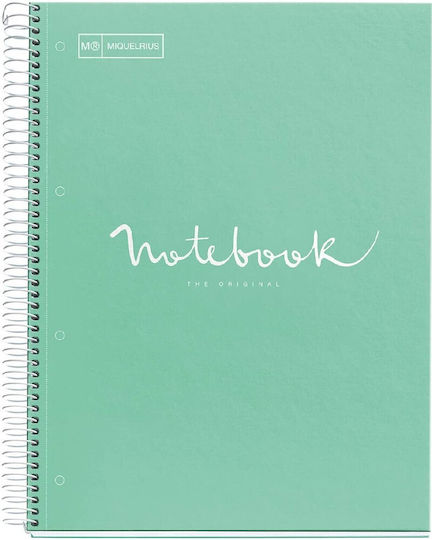 Miquelrius Σπιράλ Τετράδιο Ριγέ Α4 120 Φύλλων Mr Emotions Mint