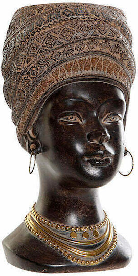 DKD Home Decor Ghiveci Polirosină Maro 13.5x15.5x25.5εκ. Africana