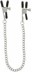 Taboom Adjustable Clamps With Chain Brustwarzenklemmen in Silber Farbe