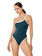 Lida 9- One-Piece Swimsuit with One Shoulder Petrol