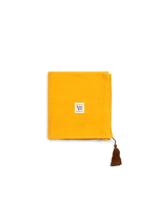 Funna Baby Muslin Burp Cloth Yellow 80x80cm