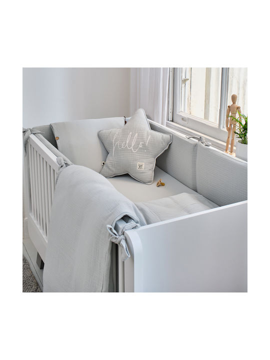 Funna Baby Сет Бебешка Долен Калъф с Калъфка за Възглавница Сив 110x150см. Funna Baby Сет Бебешка Долен Калъф с Калъфка за Възглавница Сив 110x150см.