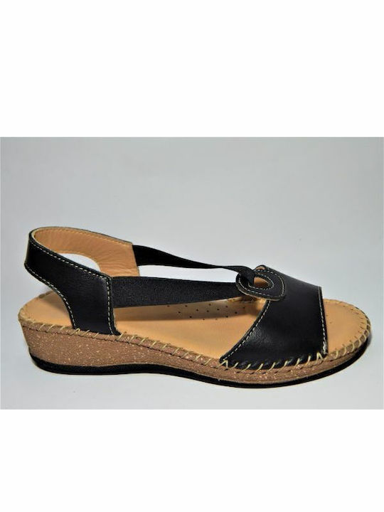 Women's Leather Platform Shoes Total Black
