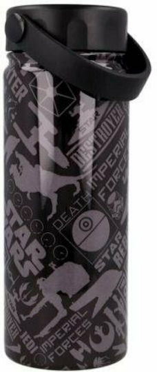 Stor All Over Place Kids Water Bottle Star Wars Plastic with Screw Cap Non Spill Black 530ml