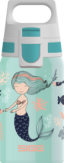 Sigg Shield One Atlantis Stainless Steel Kids Water Bottle Non Spill Light Blue 500ml