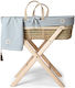 Funna Baby Wooden Moses Basket Dove with Stand Gray