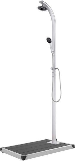 vidaXL Pool Shower from Aluminum 62x62cm Silver